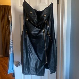 Curvy Sense Black Leather Dress